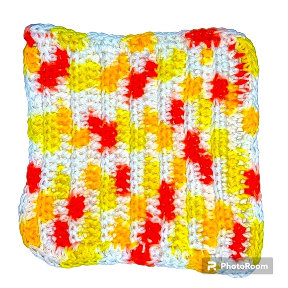 HAND CRAFTED Crocheted Colorful All Purpose 100% Cotton Wash or Dish Cloth - Picture 5 of 6